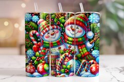Christmas Snowman Tumbler Wrap, Christmas Tumbler Wrap PNG Product Image 1