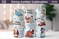 Christmas Tumbler Wrap| Merry Christmas Skinny Tumbler Product Image 1