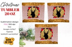 Christmas deer tumbler sublimation shine glitter design Product Image 2