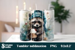 Christmas tumbler design | Christmas raccoon tumbler