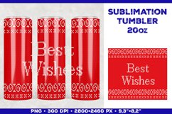 Sublimation Christmas Tumbler Design with Christmas Wishes Product Image 1