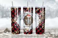Christmas Leopard Plaid tumbler png, dead inside Tumbler PNG Product Image 1
