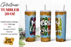 Merry Christmas tumbler sublimation wrap shine glitter Product Image 1