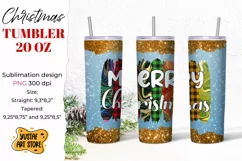 Merry Christmas tumbler sublimation wrap shine glitter Product Image 1