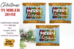 Merry Christmas tumbler sublimation wrap shine glitter Product Image 2