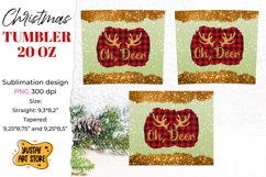 Christmas "oh deer" tumbler sublimation wrap shine glitter Product Image 2