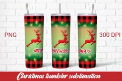 Christmas tumbler sublimation, Santa reindeer Product Image 1