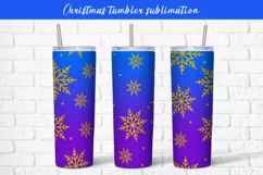 Christmas tumbler sublimation with golden snowflakes wrap 20 Product Image 1