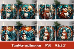 Christmas tumbler sublimation design bundle wrap 20 Oz, Christmas snowman stained glass tumbler bundle, Christmas snowman stained glass sublimation tumbler.