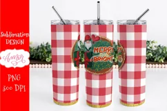 Merry and bright tumbler PNG | Christmas tumbler sublimation Product Image 2