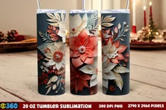Christmas 20 OZ Tumbler Wrap PNG, Christmas Tumbler Wrap Product Image 1