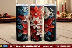 Christmas 20 OZ Tumbler Wrap PNG, Christmas Tumbler Wrap Product Image 1