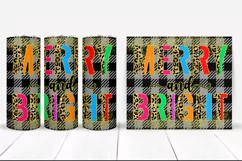 Merry and Bright Christmas Sublimation I 20 Oz Holiday Tumbler PNG