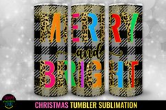 Merry and Bright Christmas Sublimation I 20 Oz Holiday Tumbler PNG