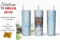 Christmas tumbler sublimation. "Warm winter wishes" quote Product Image 1