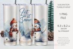 Christmas tumbler wrap, Snowman sublimation tumbler wrap Product Image 1