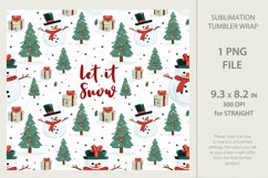 Christmas tumbler wrap, snowman sublimation tumbler wrap Product Image 2