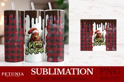 christmas tumbler wrap png design being used as a christmas sublimation tumbler print