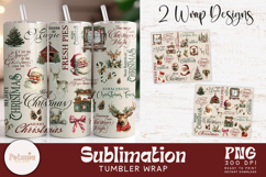 Trendy Christmas pattern sublimation png design being used as Trendy Christmas tumbler wrap print