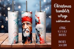 Watercolor Christmas Santa Claus Tumbler sublimation Product Image 1