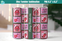 Christmas postage stamp 20 OZ Skinny Tumbler Sublimation Product Image 1