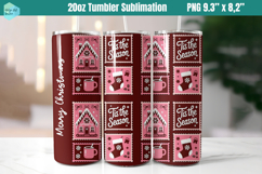 Christmas postage stamp 20 OZ Skinny Tumbler Sublimation Product Image 1