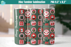 Christmas postage stamp 20 OZ Skinny Tumbler Sublimation Product Image 1
