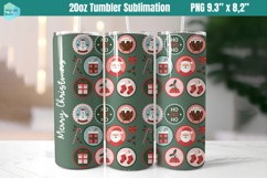 Christmas postage stamp 20 OZ Skinny Tumbler Sublimation Product Image 1