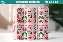 Christmas postage stamp 20 OZ Skinny Tumbler Sublimation Product Image 1