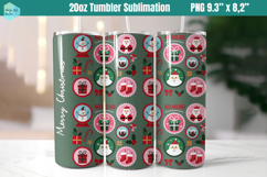 Christmas postage stamp 20 OZ Skinny Tumbler Sublimation Product Image 1