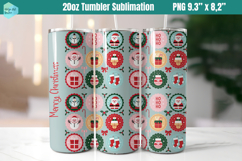 Christmas postage stamp 20 OZ Skinny Tumbler Sublimation Product Image 1
