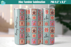 Christmas postage stamp 20 OZ Skinny Tumbler Sublimation Product Image 1