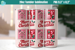 Christmas postage stamp 20 OZ Skinny Tumbler Sublimation Product Image 1