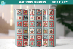 Christmas postage stamp 20 OZ Skinny Tumbler Sublimation Product Image 1