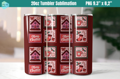 Christmas postage stamp 20 OZ Skinny Tumbler Sublimation Product Image 1