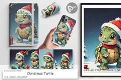 Digital Paper Cartoon Christmas Turtle Product Image 1