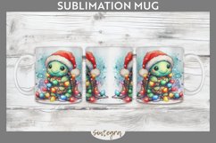 Christmas Turtle v4 Entangled in Lights Mug Wrap Sublimation Product Image 1