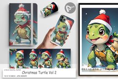 Digital Paper Cartoon Christmas Turtle Product Image 1
