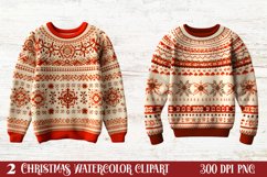 Christmas Ugly Sweater Clipart, Christmas Ugly Sweater Product Image 1