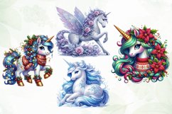 Christmas Unicorn Clipart Sublimation Product Image 2