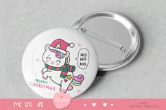 Christmas unicorn clipart cute kawaii drawing fairytale Product Image 3
