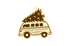 Christmas Van Ornament Laser Cut - Christmas Tree Decoration Product Image 2