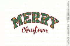 Merry Christmas sublimation, faux embroidery Christmas png Product Image 2