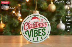 Christmas Vibes SVG | Christmas Round Sign SVG | Xmas SVG Product Image 1