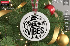 Christmas Vibes SVG | Christmas Round Sign SVG | Xmas SVG Product Image 3