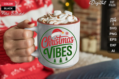Christmas Vibes SVG | Christmas Round Sign SVG | Xmas SVG Product Image 5