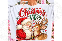 Christmas Vibes PNG | Cute Santa & Reindeer Christmas Love S Product Image 1