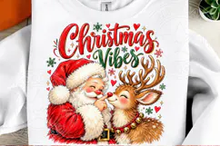 Christmas Vibes PNG | Cute Santa & Reindeer Christmas Love S Product Image 2