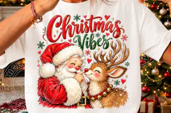 Christmas Vibes PNG | Cute Santa & Reindeer Christmas Love S Product Image 3