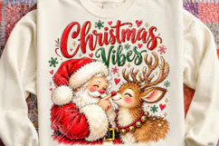 Christmas Vibes PNG | Cute Santa & Reindeer Christmas Love S Product Image 4